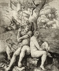 Marte e Vênus, de "Um catálogo de uma coleção de gravuras, gravuras e xilogravuras", de Richard Fisher, publicado em 1879